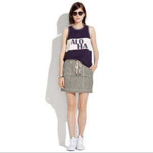 Madewell Ticking Striped Lace Up Baseball Skirt Size 4